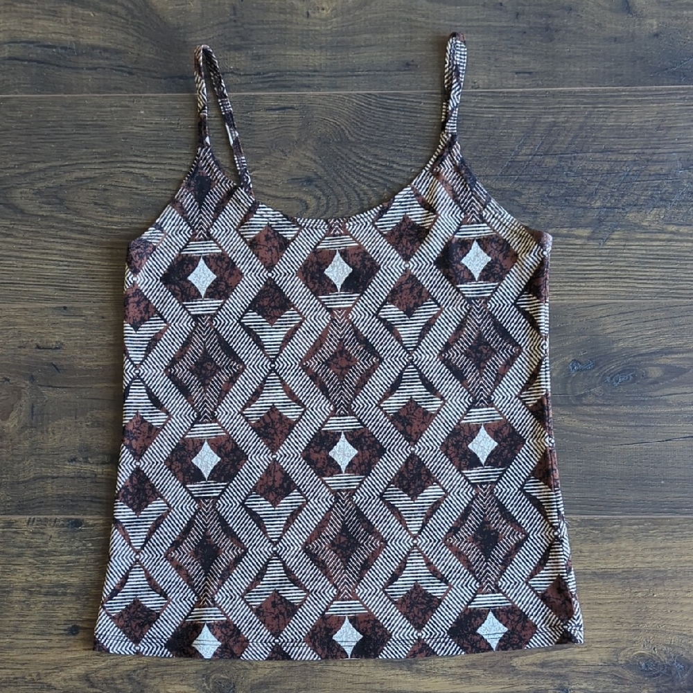 ♦️3 For $15 Brown Print Spaghetti Strap Tank